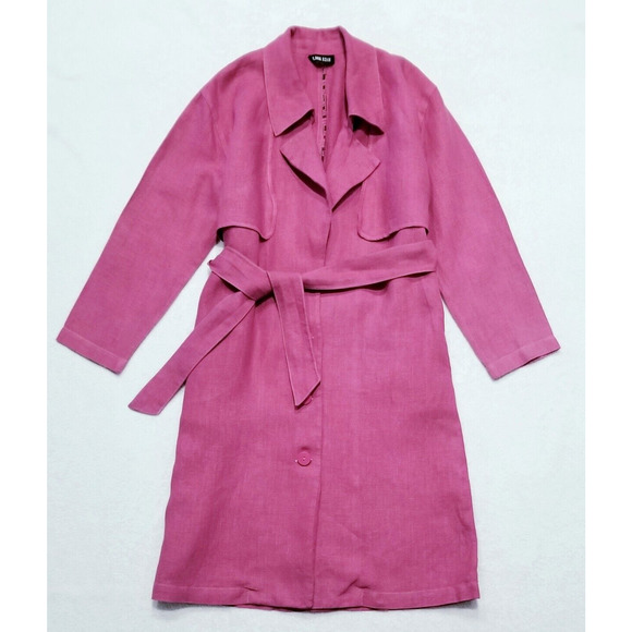 ILANA KOHN "perfect dress up-down" linen trench garmentory pocket jacket $465 S - Picture 2 of 9